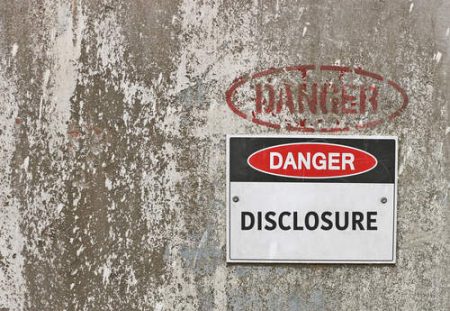 the words disclosure and danger on a wall